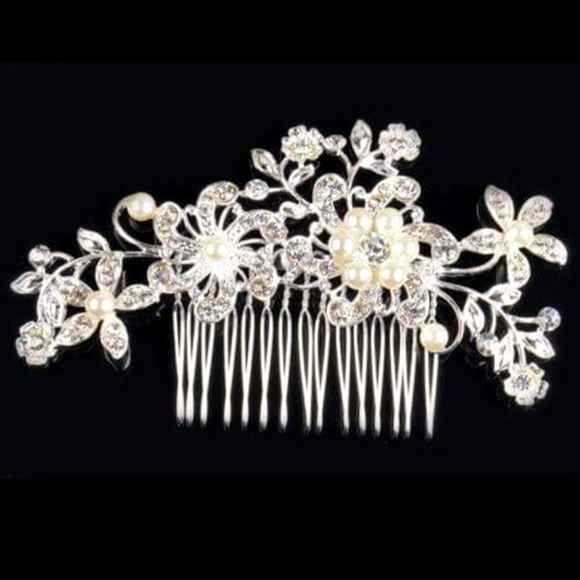 White Pearl Hair Comb New - Picture 10 of 17